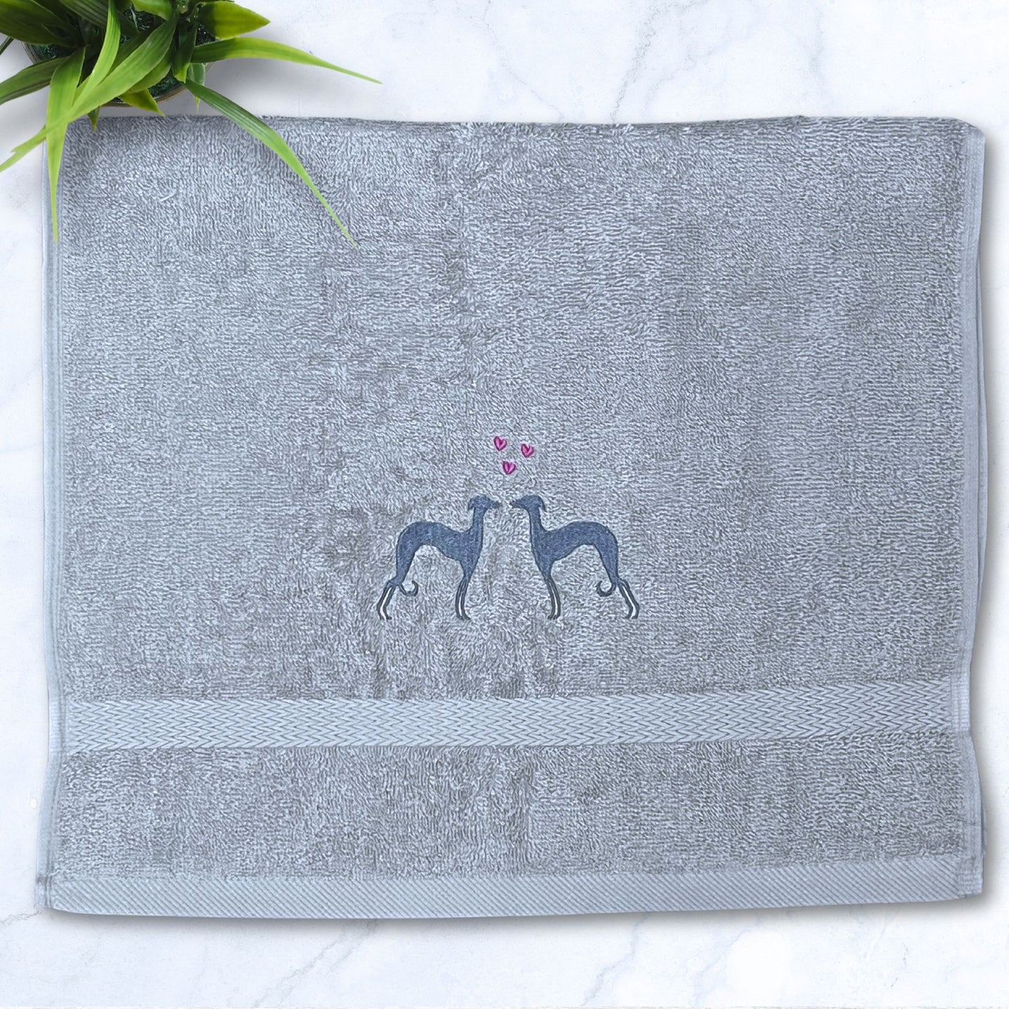 Snoot To Snoot Iggy Greyhound Whippet Grey Hand Towel