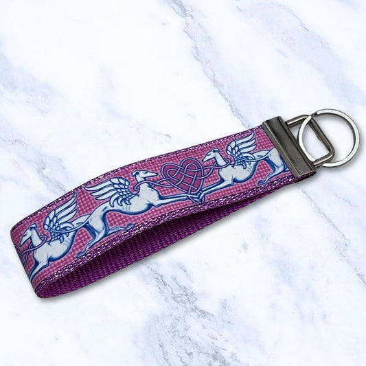 Key Leash Angel Heart Hounds Pink Sparkle