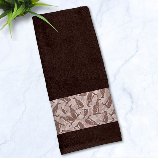 Deco Greyhounds Scattered Chocolate Hand Towel