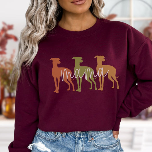 Iggy Mama Greyhound Whippet Galgo Fall Colors Unisex Crewneck Sweatshirt