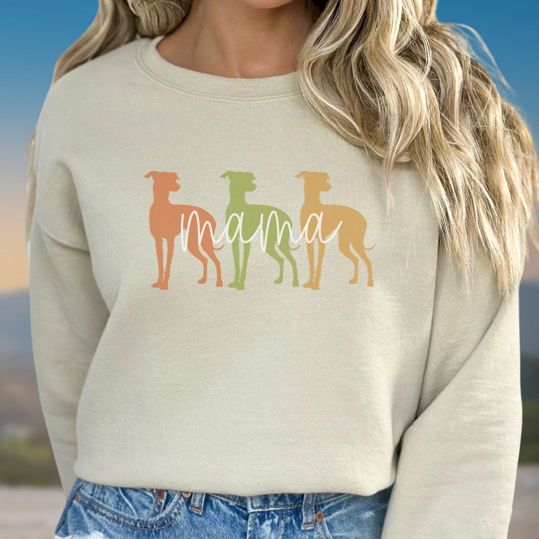 Iggy Mama Greyhound Whippet Galgo Fall Colors Unisex Crewneck Sweatshirt