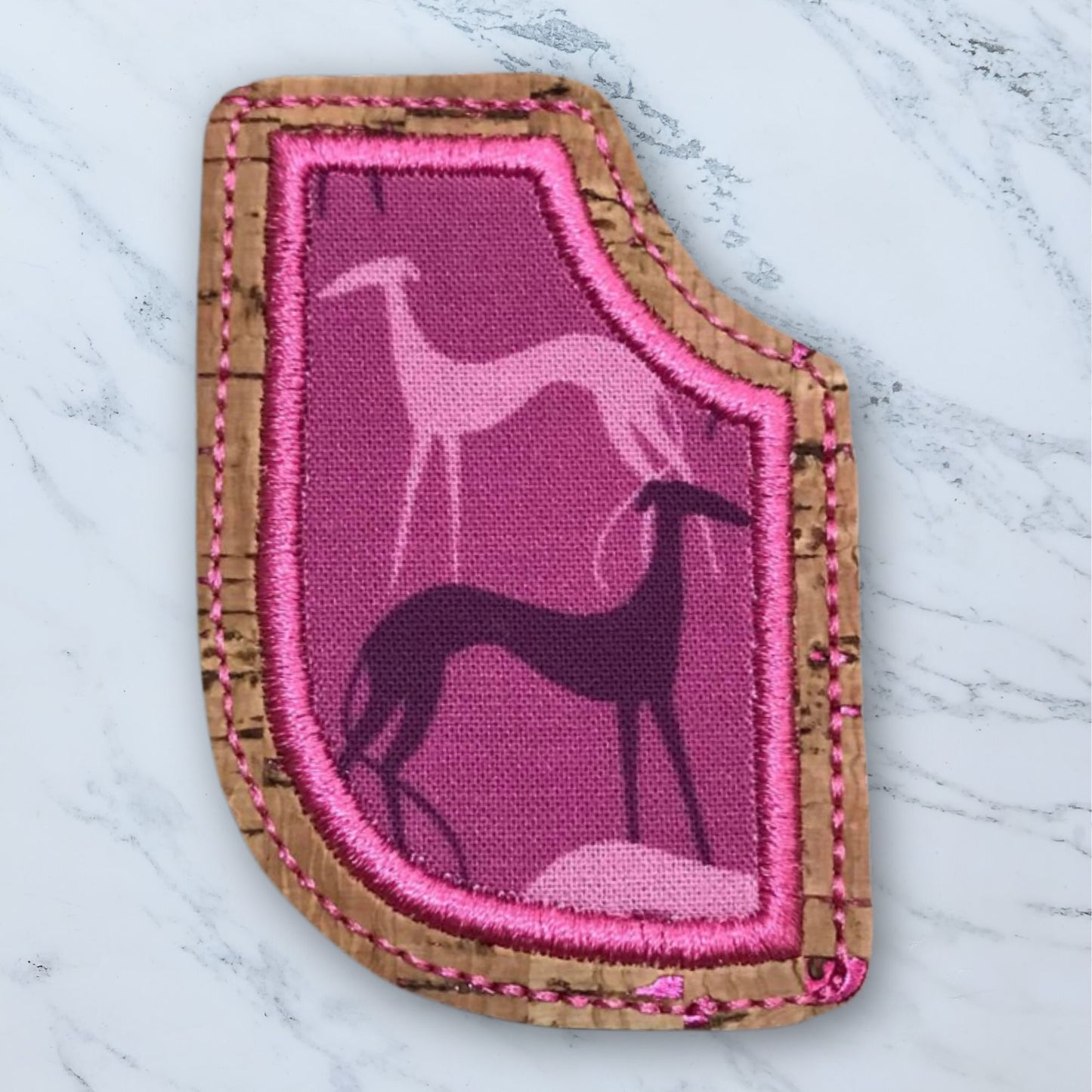 Corner Bookmark - Greyhound Shadows Magenta