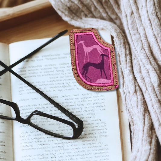 Corner Bookmark - Greyhound Shadows Magenta