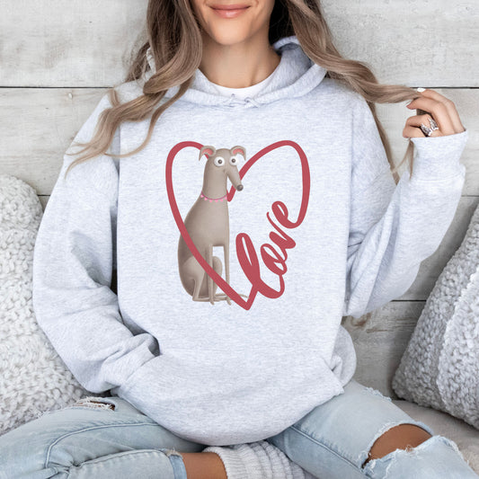 Greyhound Love Iggy Whippet Hoodie Unisex Gildan Hooded Sweatshirt