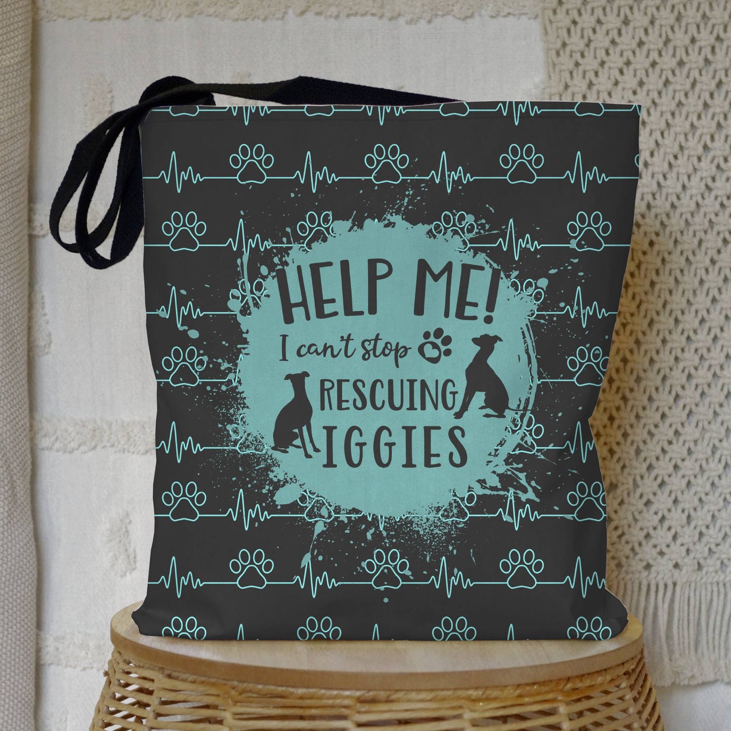 Help Me!  I Can't Stop Rescuing Iggies Italian Greyhound Tote Bag