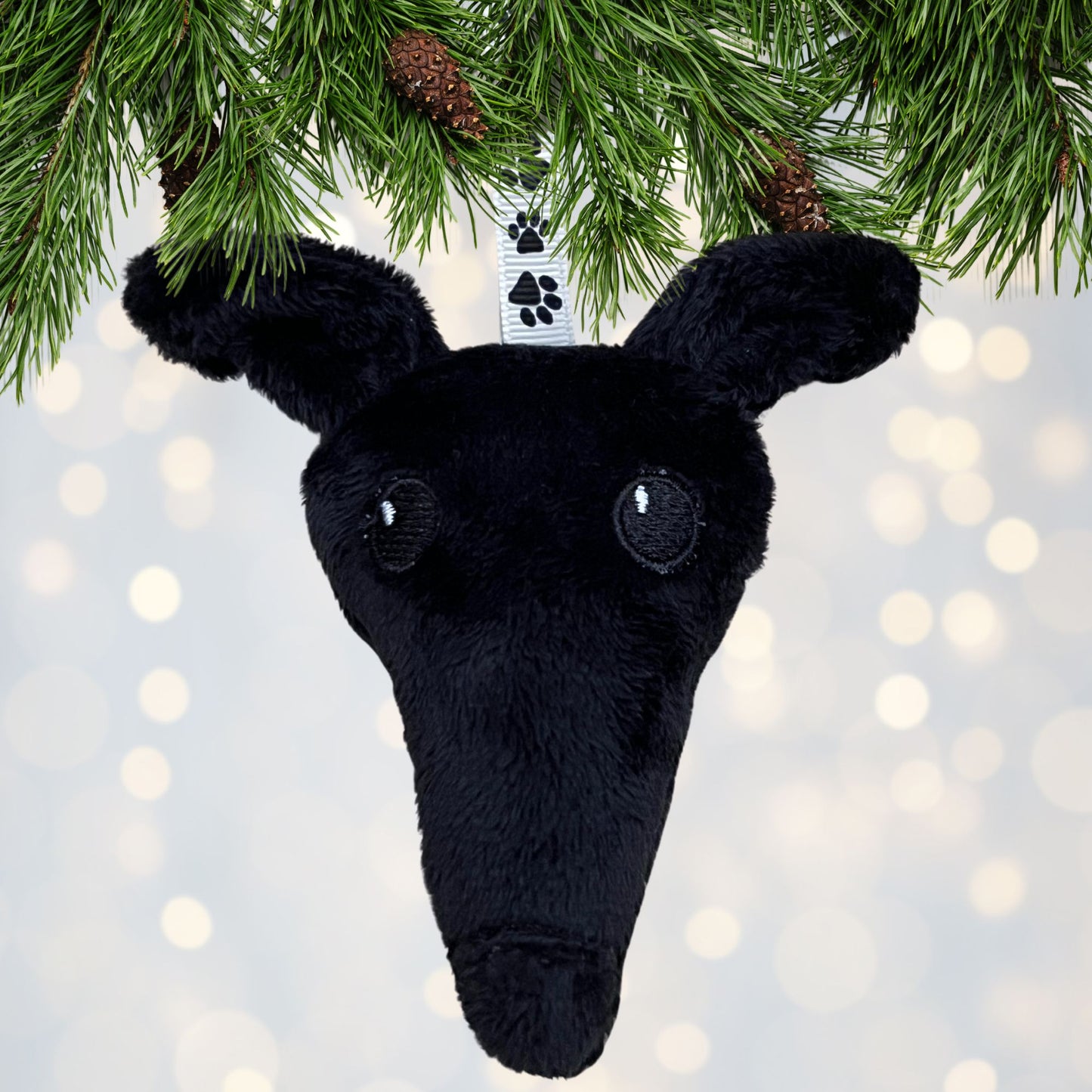 Houndie Head Ornament Black