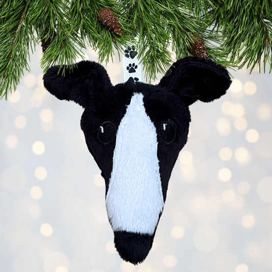 Houndie Head Ornament Black with Blaze