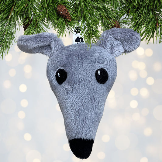 Houndie Head Ornament Light Grey