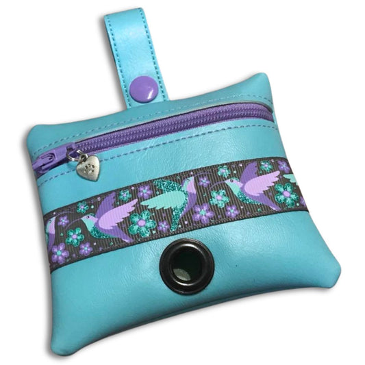 Poopie Pouch - Hummingbird Delight Aqua