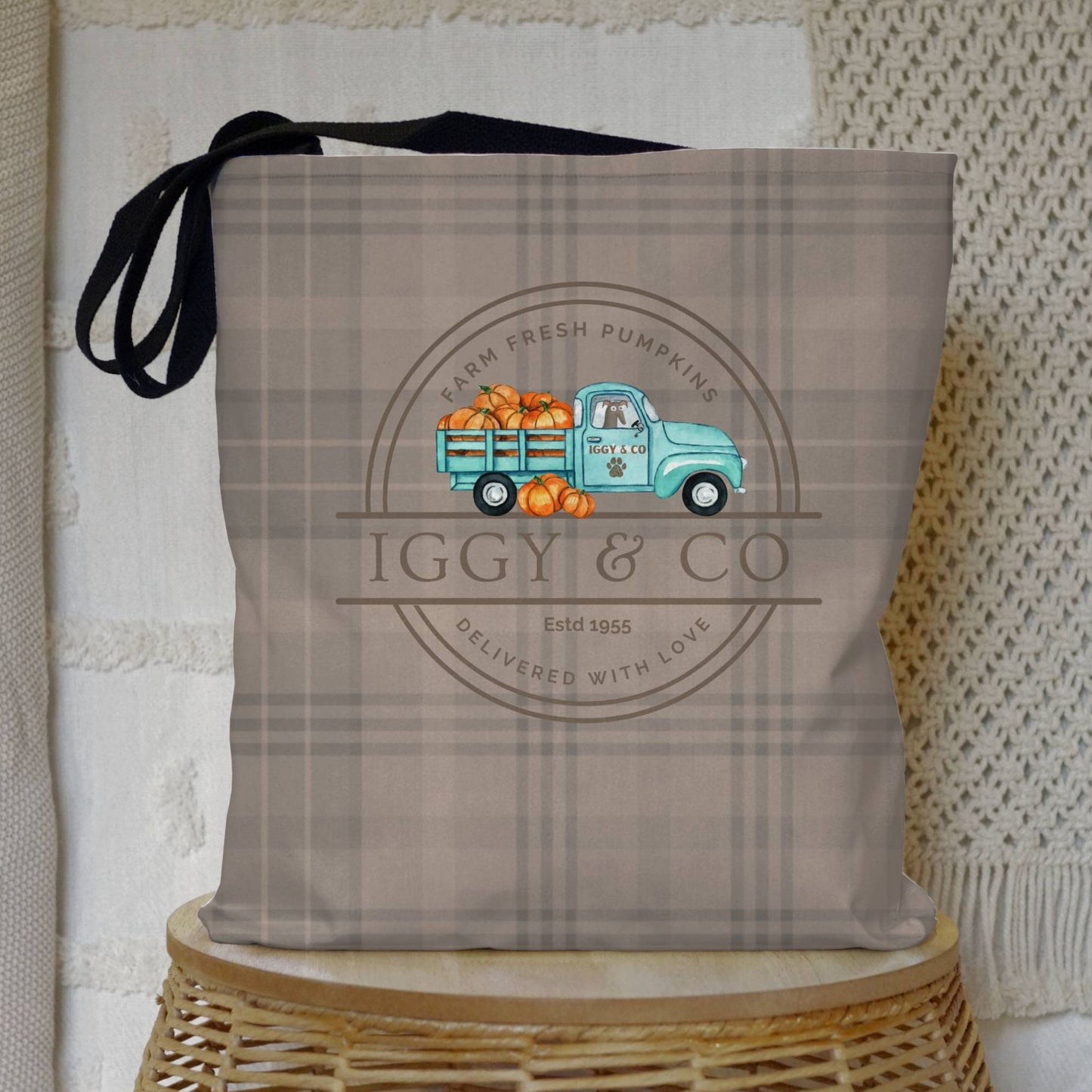 Iggy & Co Greyhound Pumpkin Farmer Tote Bag