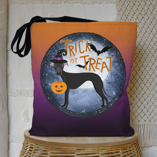 Trick or Treat Halloween Hound Greyhound Iggy Whippet Tote Bag