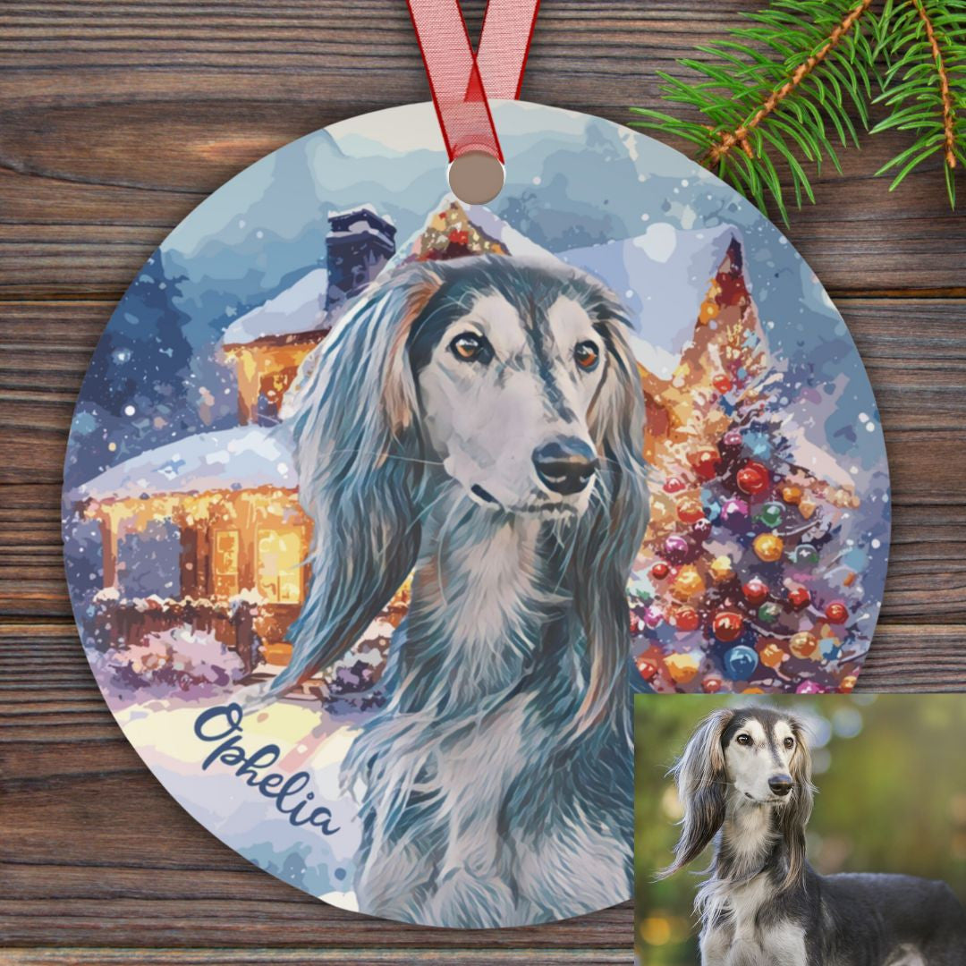 Custom Pet Photo Christmas Holiday Ornament
