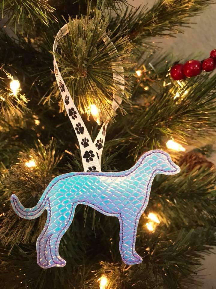 Ornament Greyhound Silhouette Holographic Mermaid Scales