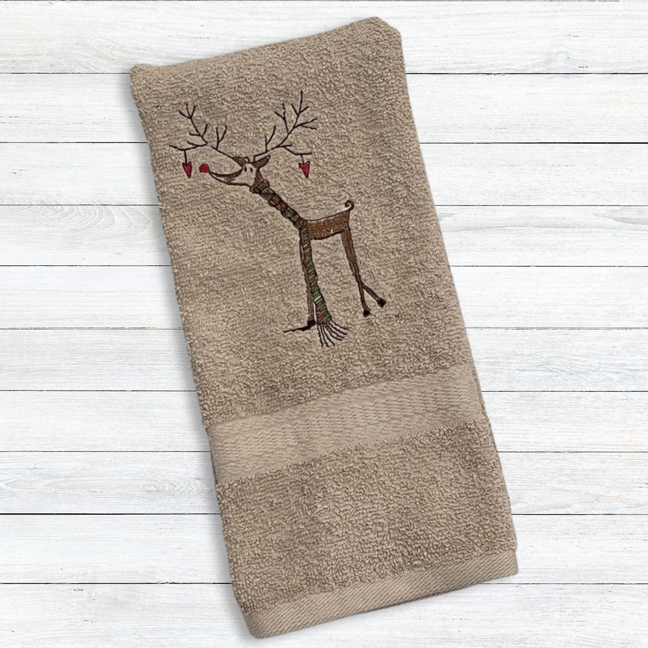 Grey-ndeer Reindeer Tan Hand Towel