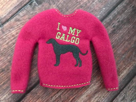 Elf Sweater I Love My Galgo Hot Pink/Lime