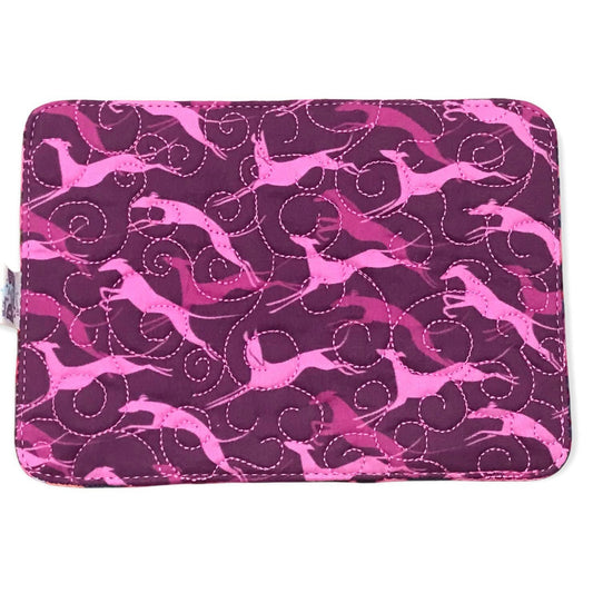 Mug Rug - Joyful Hounds Pink Quilted Swirl