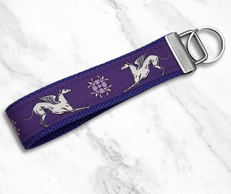 Key Leash - Greyhound Angel Hounds Purple 10"