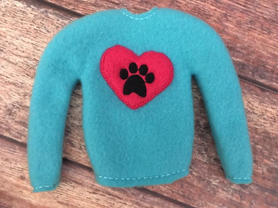Elf Sweater Heart Paw